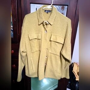 Blue Blush Lime Green Corduroy Button-Up With Pockets_Small